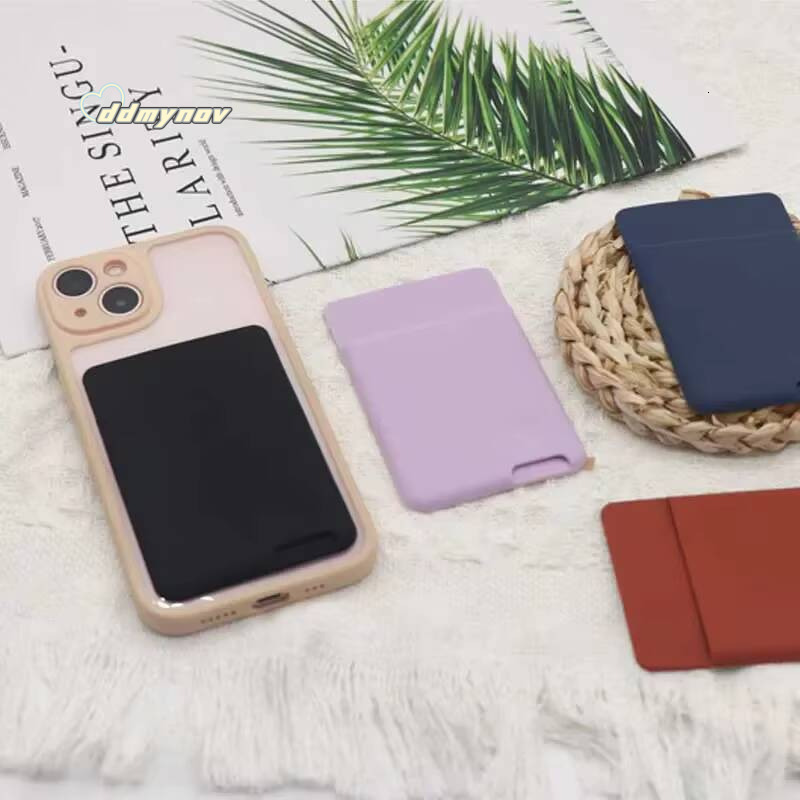 Phone Wallet Case Self-Adhesive Silicone Pocket Stick ID Bank Credit Storage Card Holder Bag Accessory Purse ddmynov