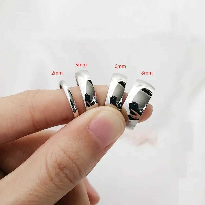 2/5/6/8mm Small Mini Silver Color Stainless Steel Simple Women Rings Fashion Jewelry US size 3 4 5 6 7 8 9 10 11 12 S250716
