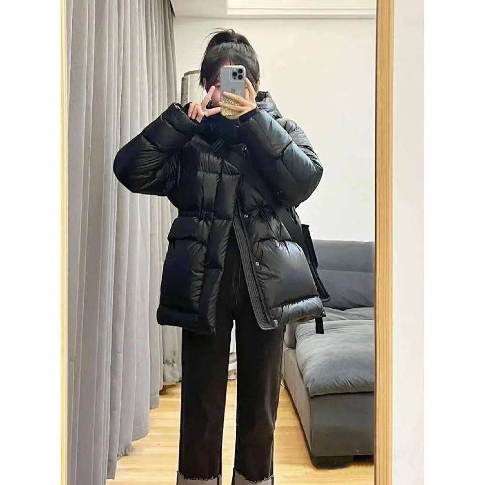 2023 New Korean Black Gold 90% White Duck Jacket Women Winter Warm Thicken Hooded Coats Loose Casual Female Down Outerwear