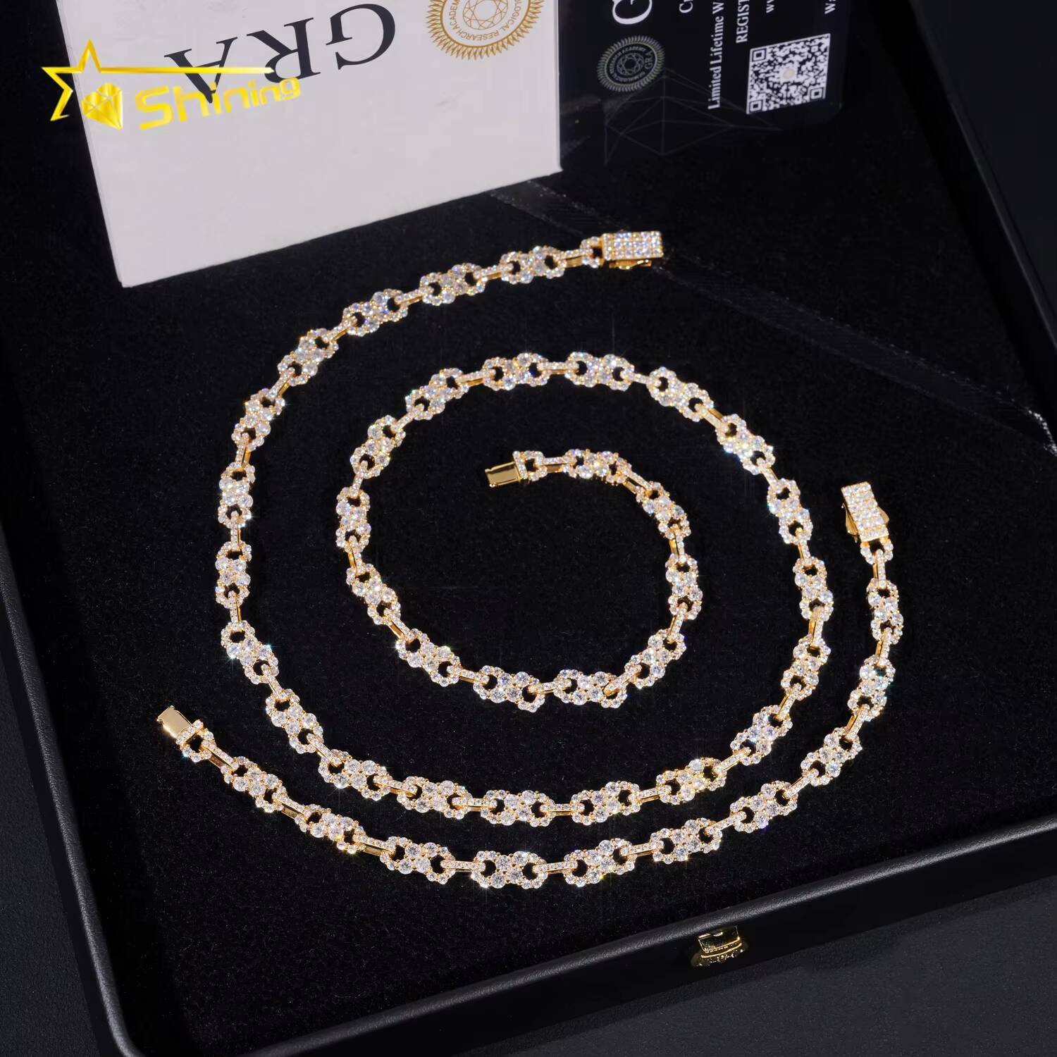 Hip Hop New Arrival Infinity Moissanite Cuban Bracelet 925 Sterling Silver Iced Out Bracelet Moissanite Jewelry Men Women