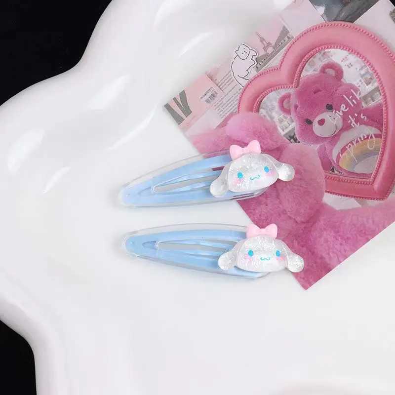 Sanrio 2Pcs Sanrio Girls Hair Clips Kawaii Mymelody Kuromi Cinnamoroll Hairpins Kids Hair Accessories Gift w250716