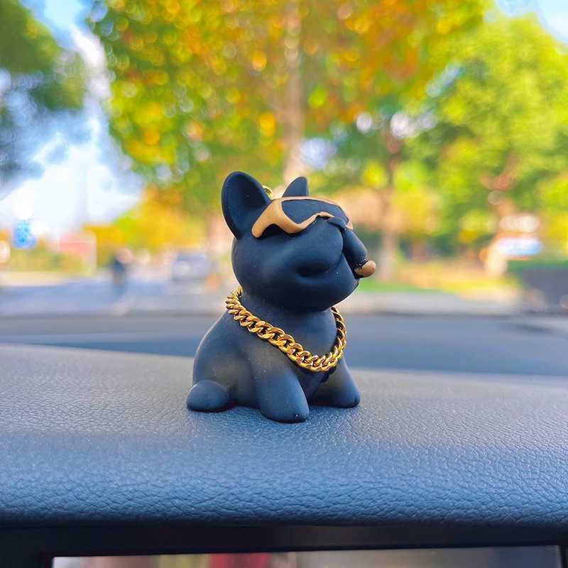 Anime Personality Bulldog Car Interior Decoration Trend Sunglasses Bulldog Auto Center Console Ornaments For Car Accessories S25716