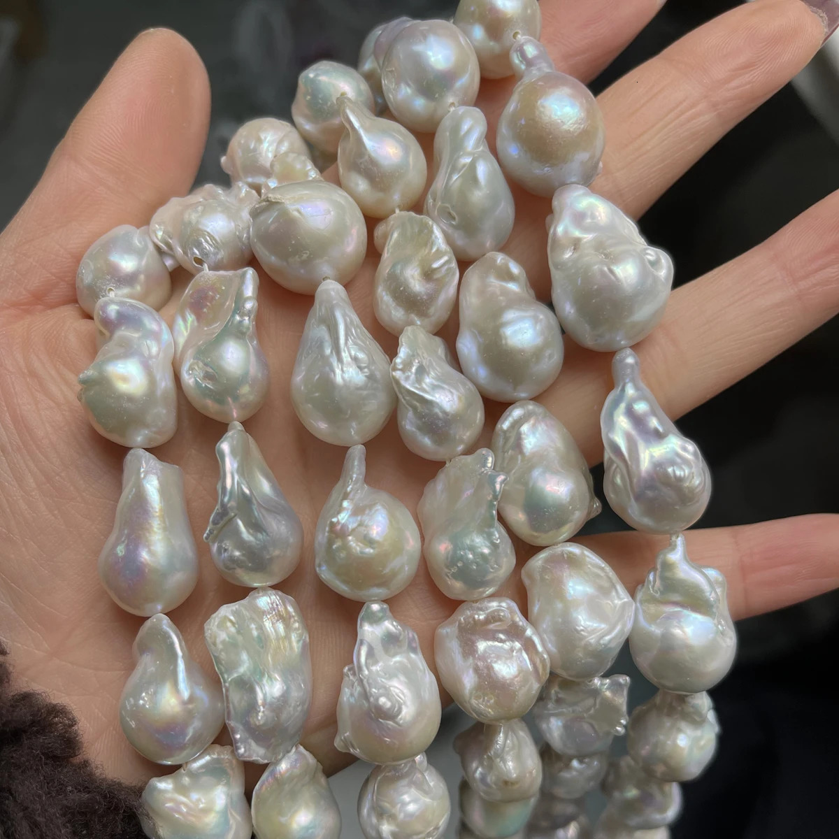 Baroque Natural Freshwater Pearl Fish Tailed Loose Beads for DIY Women Men Necklace Jewelry Making Accessories 12x16-15x20mm 250712