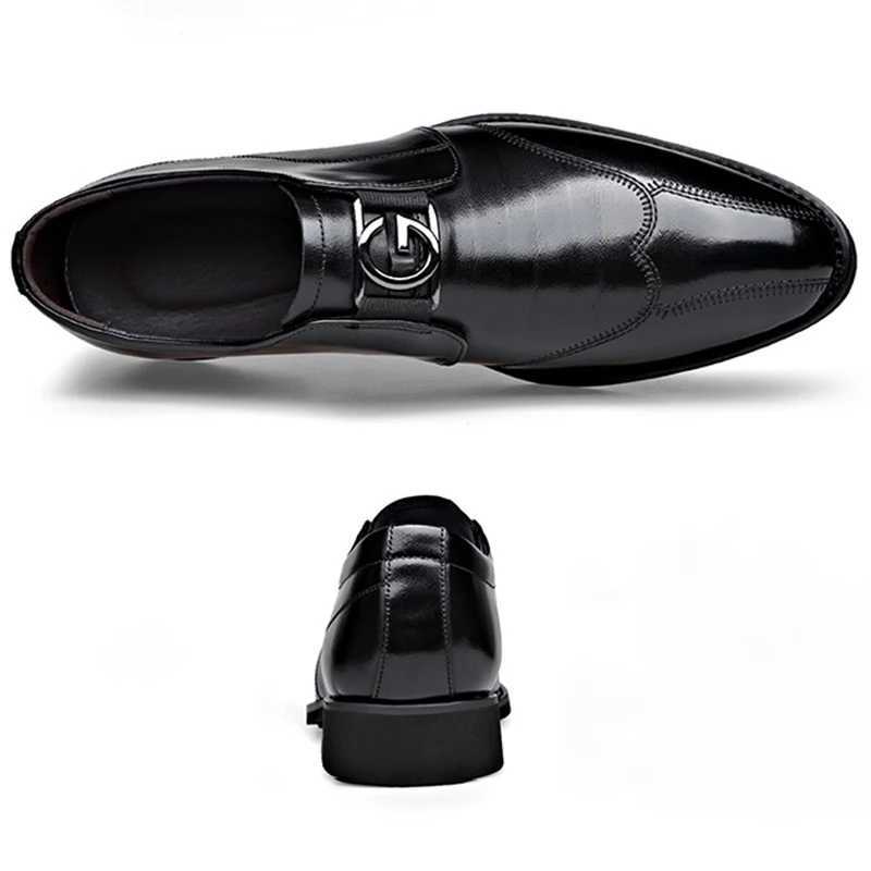 Luxury Party Shoes for Men Slip on Formal Dress Shoes for Men Pointed Toe Black PU Leather Casual Business Shoes Office Wedding Y250715