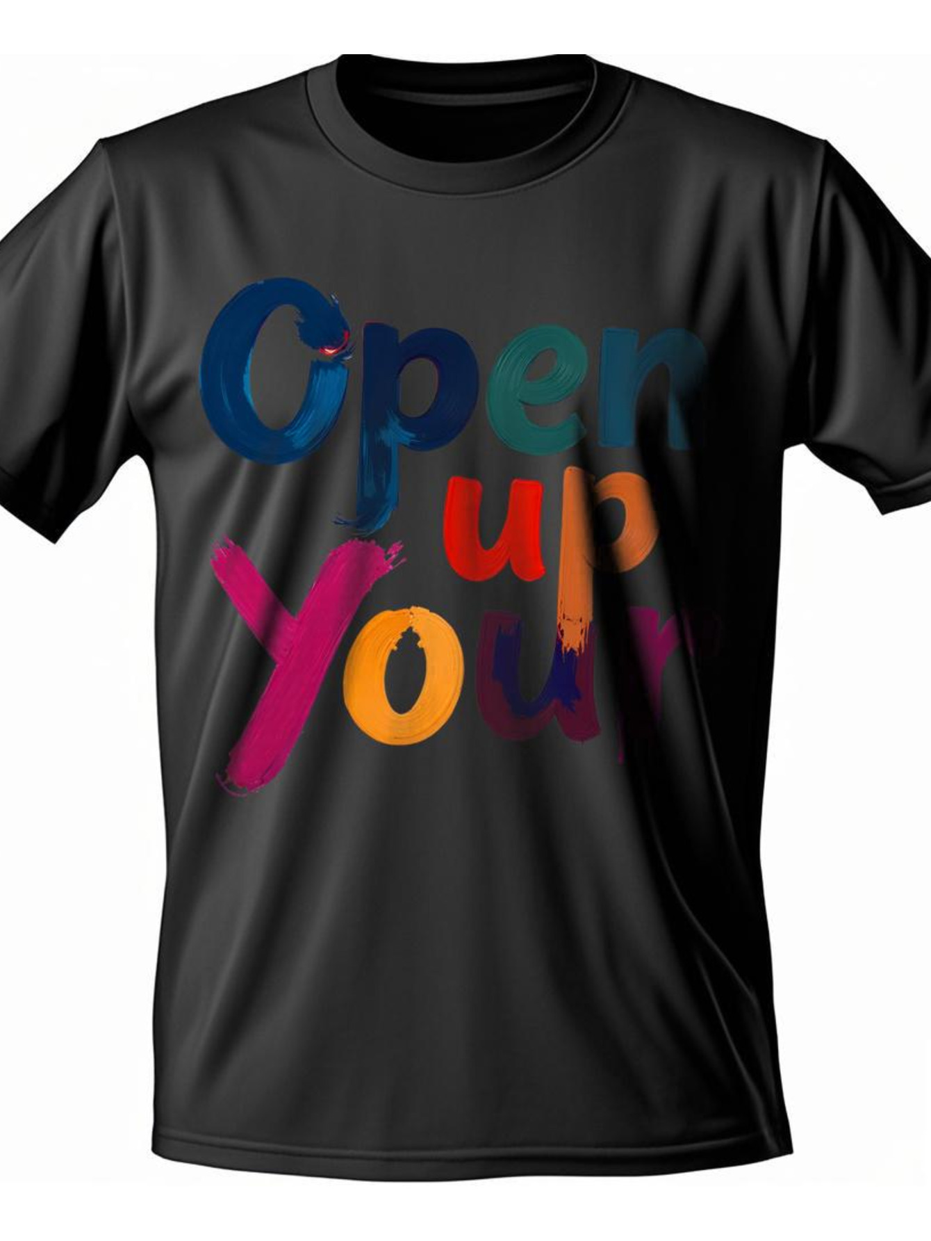 VogueEpoch S-3XL Cotton Men Short sleeve text Adult boy black T Shirts Round collar White 180g Wed 7a
