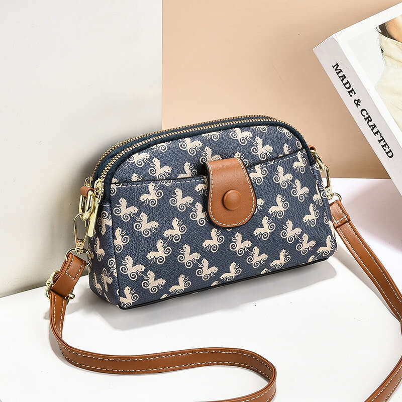 Crossbody Phone Bag Lightweight Multi-Pocket Mini Purse Stylish Color Block Shoulder Bag for Travel and Daily Use
