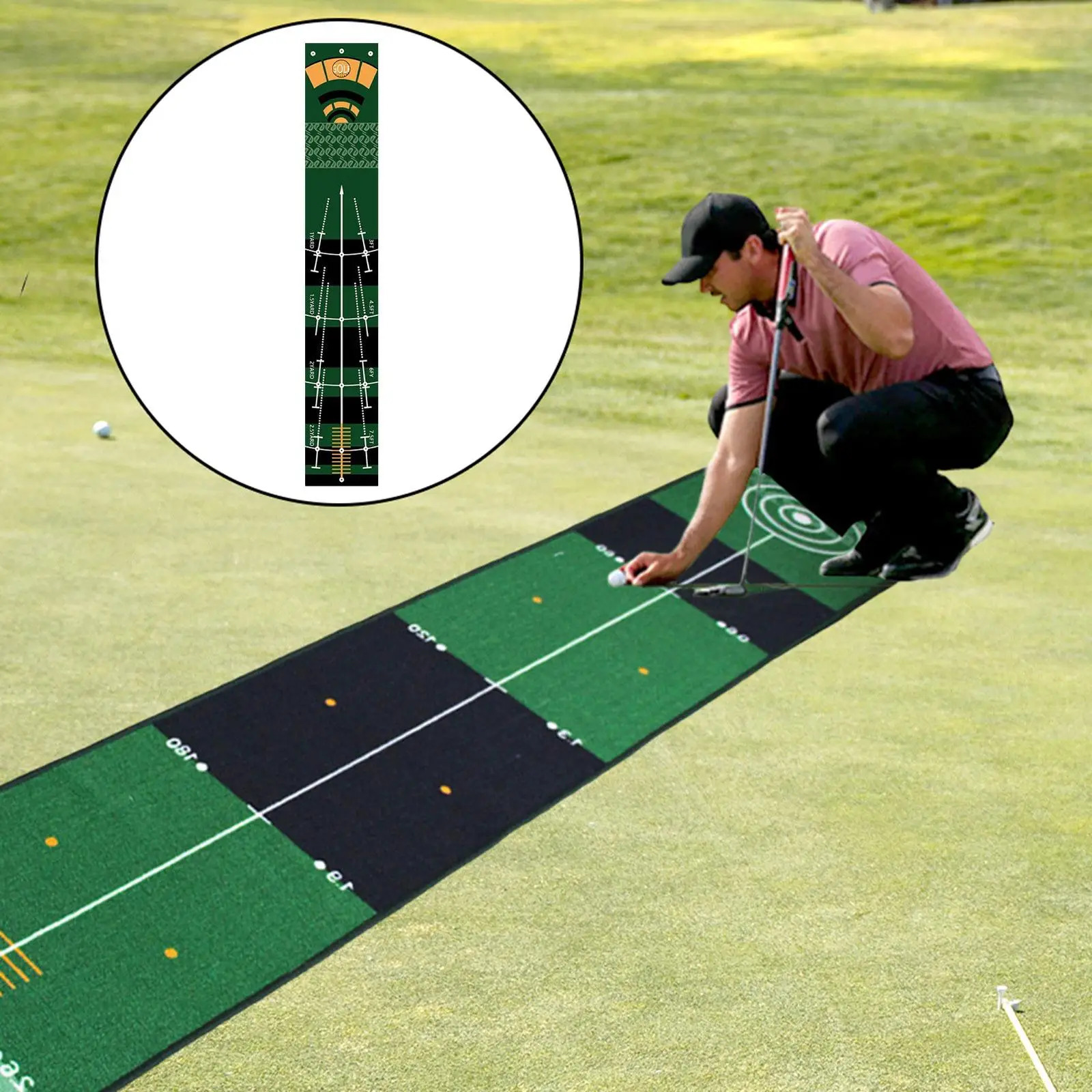 Golf Putting Mat Gift for Golfer Golfing Accessory Lightweight Portable Improve Putting Accuracy Training Aid for Park Lawn Home 250716