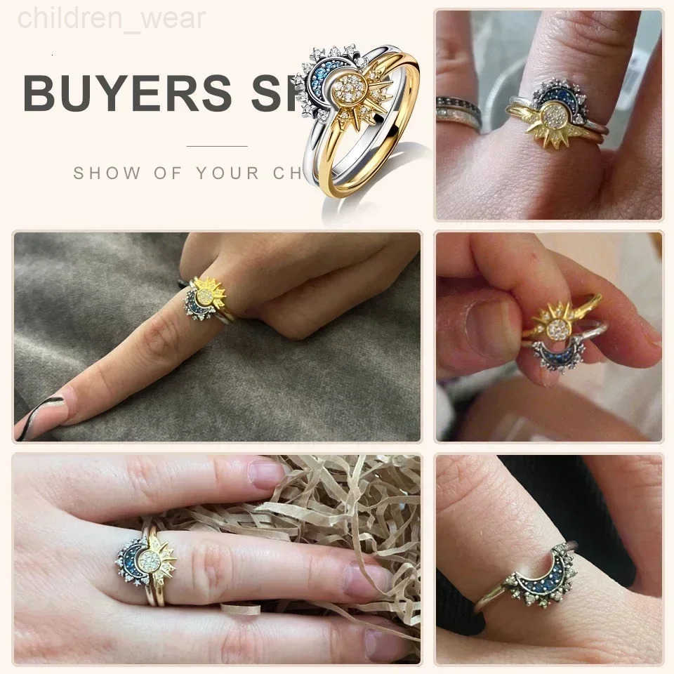 Disney New Ring Original 925 Sterling Ring Heart Bow Sun Moon Star Flower Crown For Women Mothers Day Valentines Day Gift DIY Jewelry W20250716