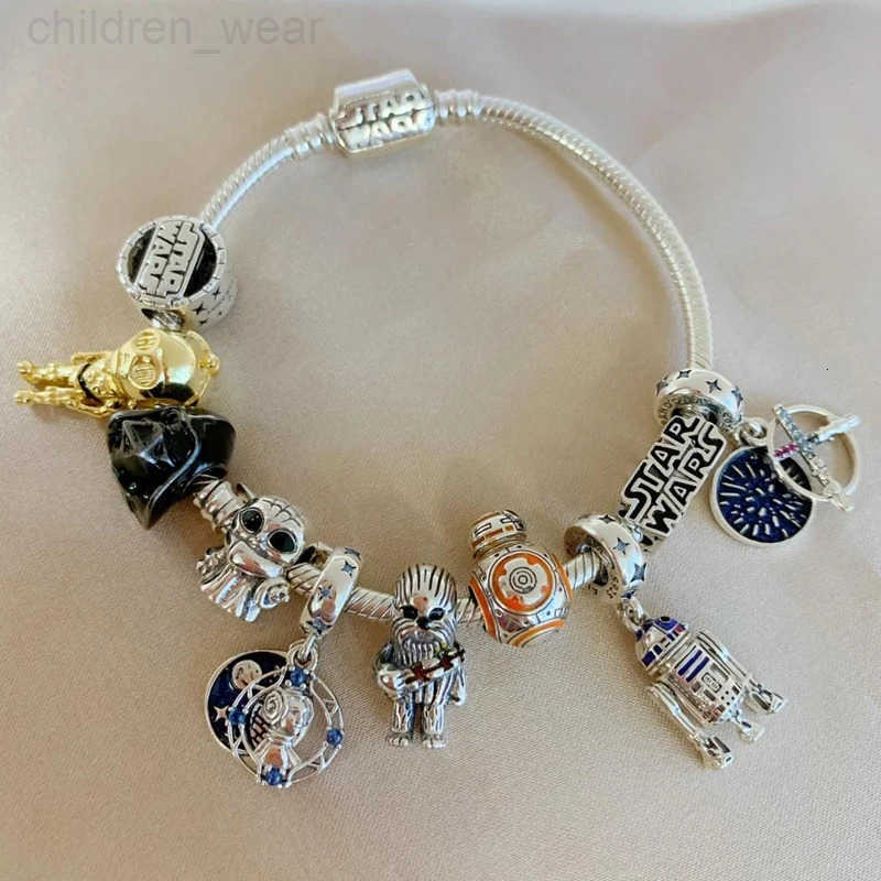 Disney 925 Silver Fit Original Bracelet Europe Cartoon Series Dangle Charm Beads Necklace Pendant DIY Women Jewelry Gift W20250716