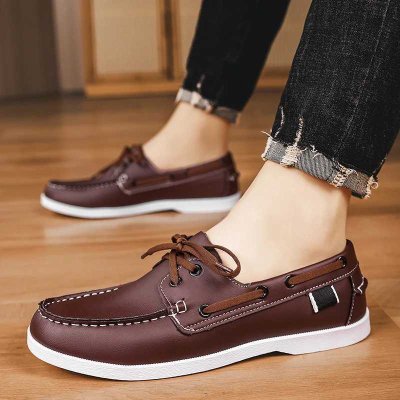 HKDQ Retro Mens Loafers Business Casual Leather Shoes For Men Large Size 40-48 Original Fashion Driving Footwear Men Boat Shoes W250716