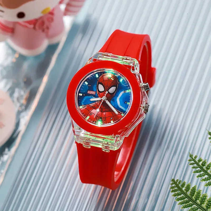 Disney Mickey Children Watches Girls Color Light Source Silicone Princess Elsa Kids Watch Boys Gift Wrist Clock W20250716