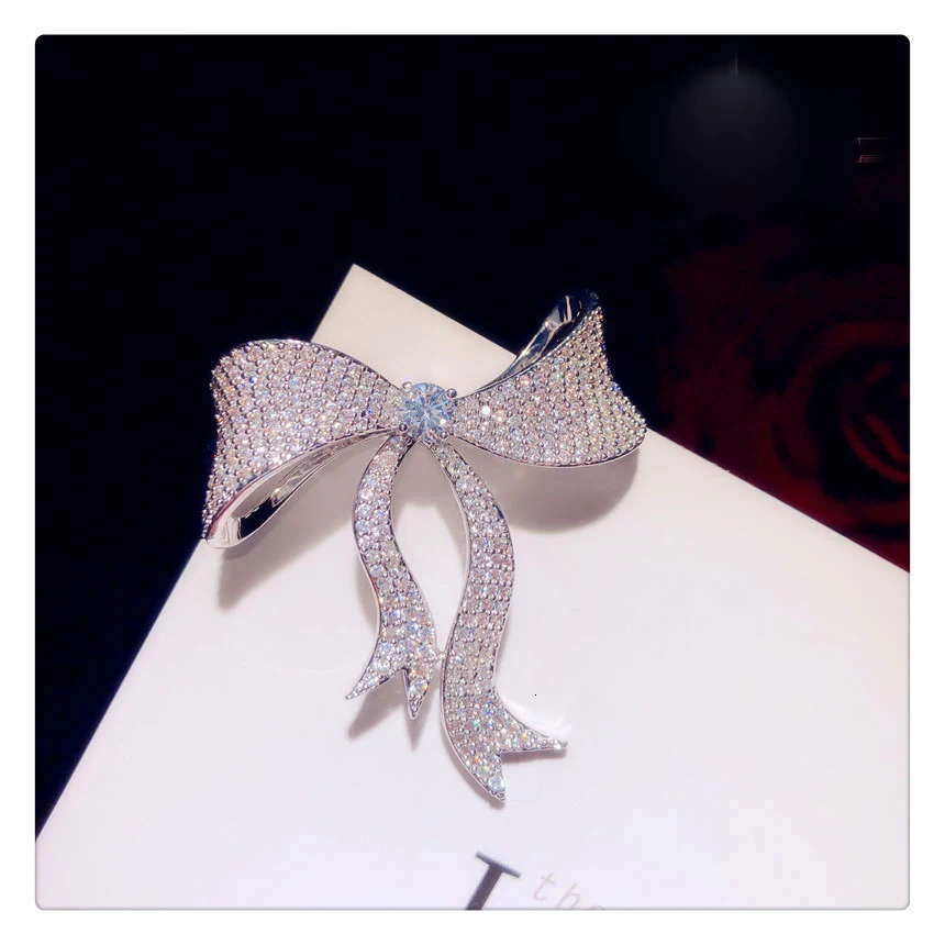 Brooches For Women Cubic Zirconia Bowknot Corsage Sweater Suit Pin Accessories Fine Jewelry Brooch Valentines Day Gift 250712