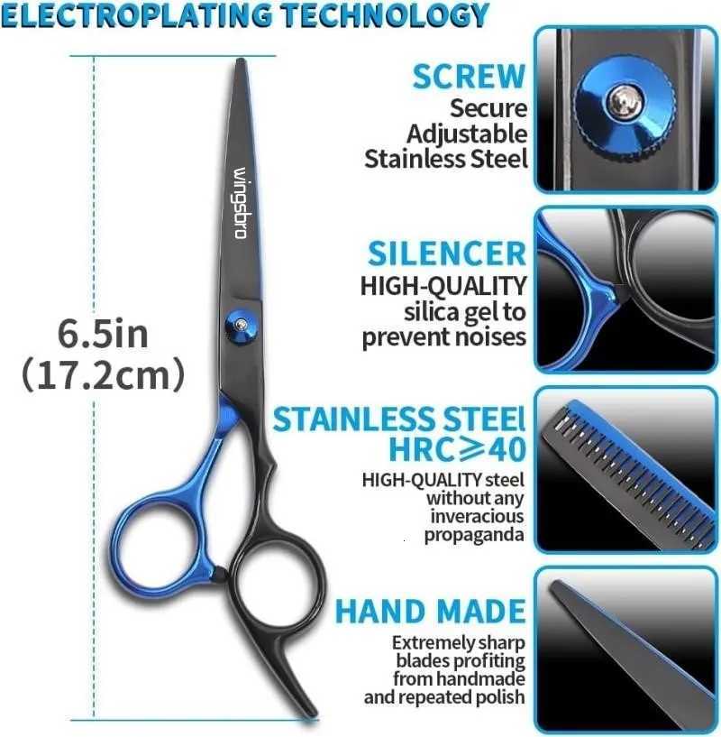 Hairdressing Scissors Set 6 Inch Hair Cutting Scissors Thinning Shears Hair Cutting Styling Accessories Tools Kit For Barber W250716