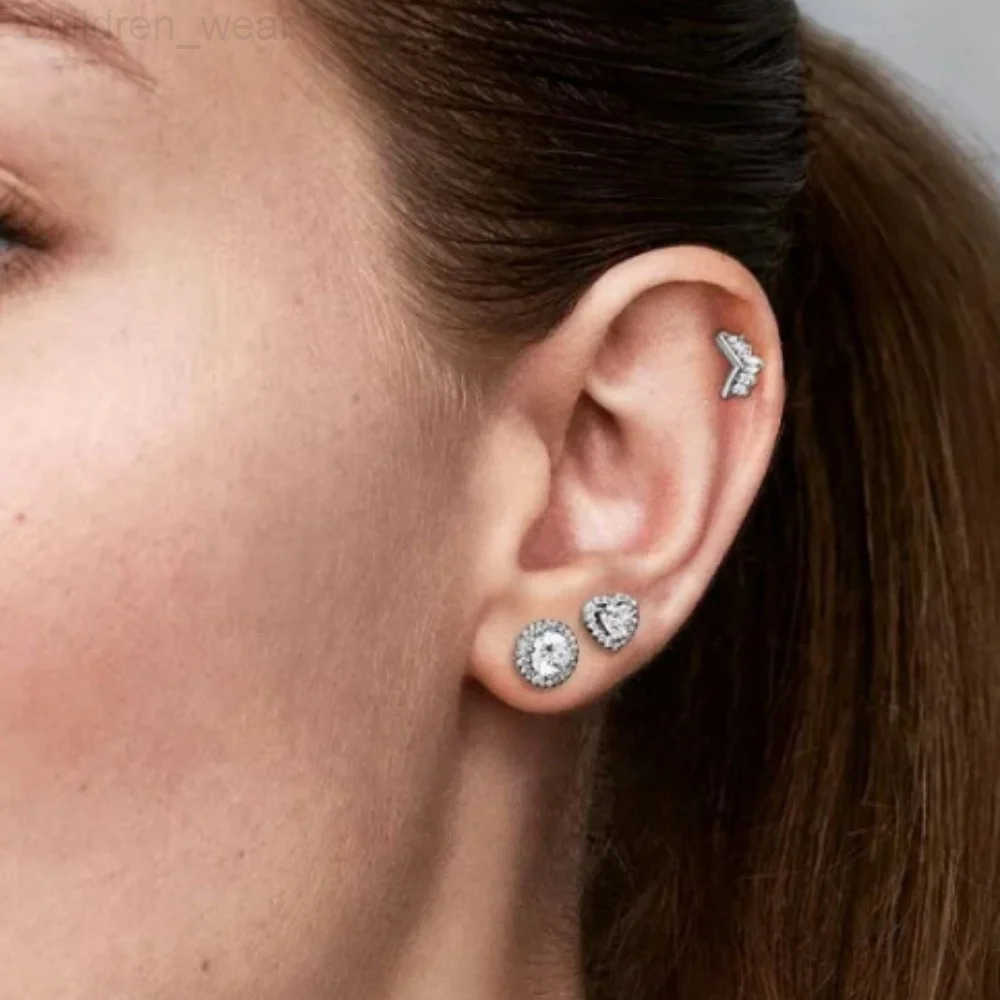 Disney 2025 Disney Sun Moon Double Hoop Earrings Butterfly Heart-Shaped Pendant Earrings Fit The Original DIY Charm Ladies Jewelry Gift W20250716