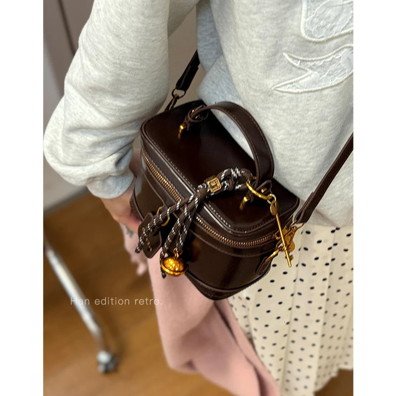 Textured Women Leather Crossbody Bag Solid Flap Mini Box Messenger Bags Female Versatile Casual Soft Pu Shoulder Bucket Packs 250714