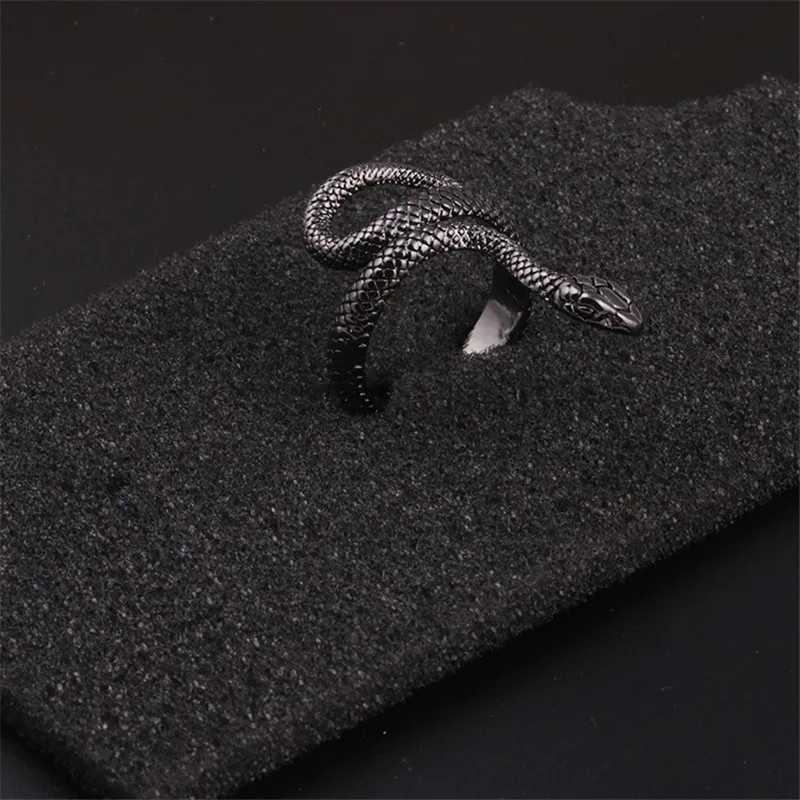 Fashion Retro Exaggerated Spirit Snake Ring Punk Adjustable Opening Snake-shaped Student Index Finger Ring Trend Jewelry S250716