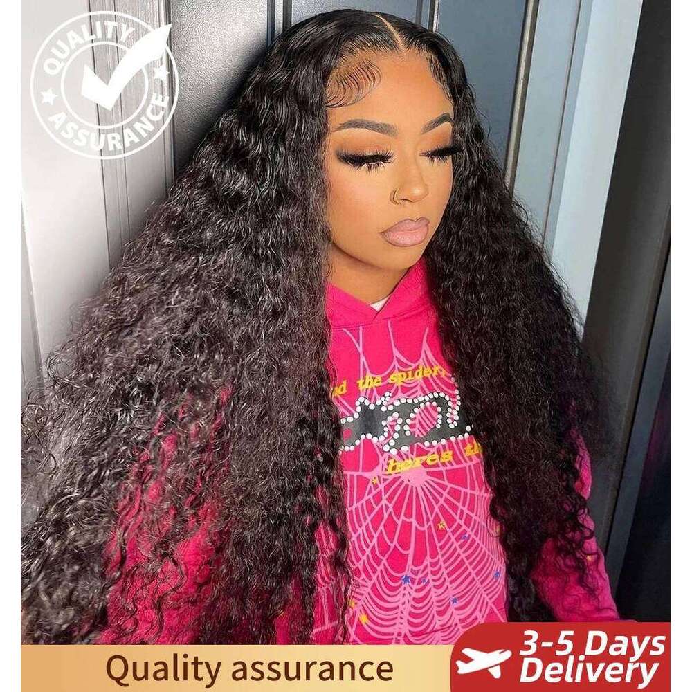 13x6 Curly Water Wave Frontal For Women Tuneful 40 Inch Long HD Lace Front Human Hair Wigs Full And Bouncy