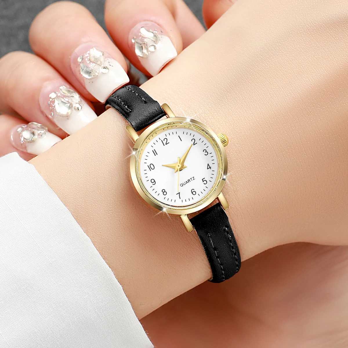 Fashion Small Dial Mens Quartz Ladies Leather Strap Wrist Watch Womens Watch (Without Box) Y250715