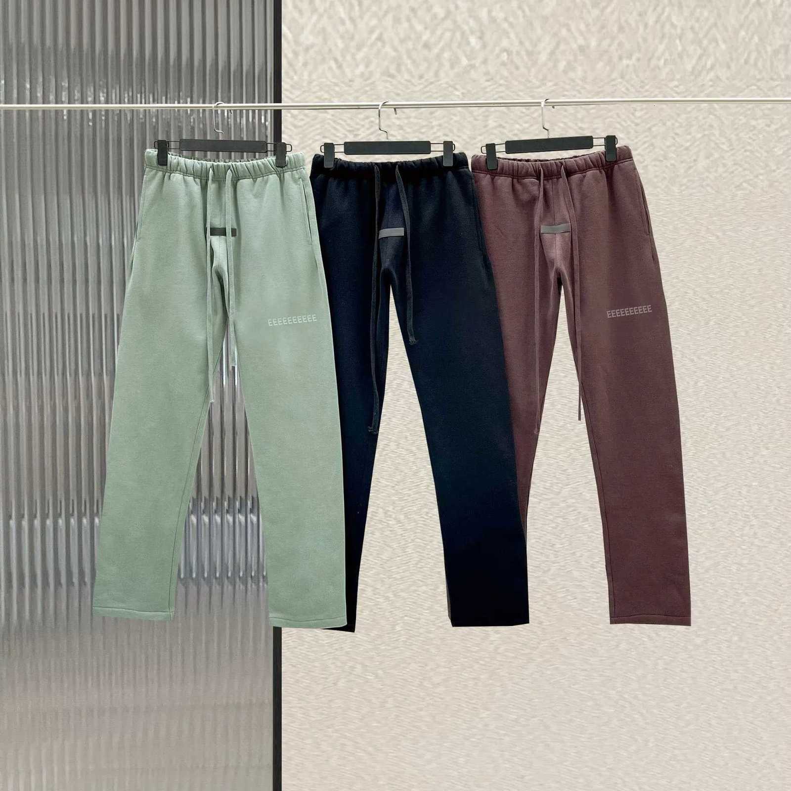 Season 9 Luxury Design Mens Casual Pants Two Rows Rubber Letter Wide Leg Pants Fashion Couple High Street Loose Sweatpants y250716