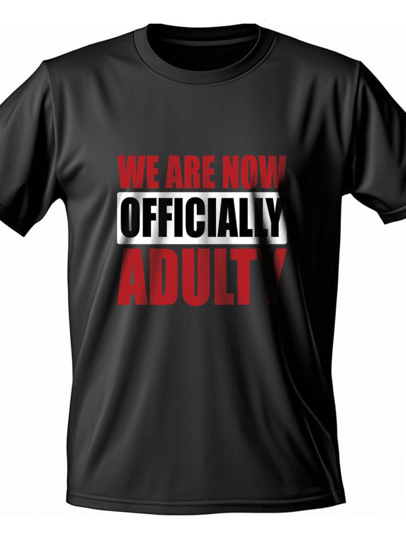 VogueEpoch black text White Cotton S-3XL Men Graphics Short sleeve 180g Round collar T Shirts Adult Wed f0