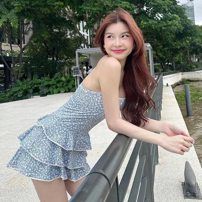 Backless Sexy Dress Women Summer Sleeveless Streetwear Strapless Dress Female Bodycon Fashion Folds Elegant Party A-Line Dresses R250716