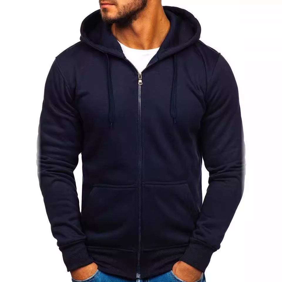 H27440 Master quality sports jacket men's dirt-resistant men's thickened sweater cardigan winter men's stand-up collar zipper hoodless 