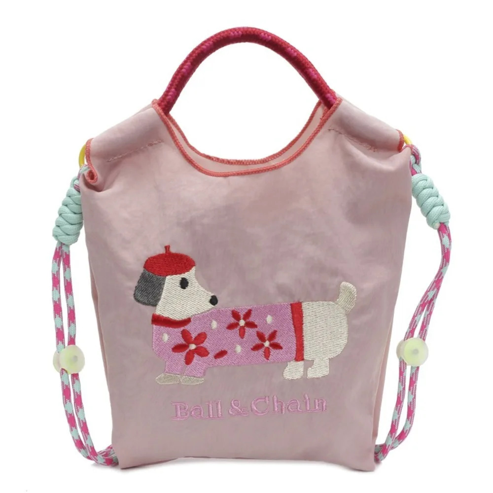 Fashion Embroidery Single Shoulder Bag Large Capacity Reusable Messenger Bags Simple Versatile Cartoon Dog Tote Bags 250714