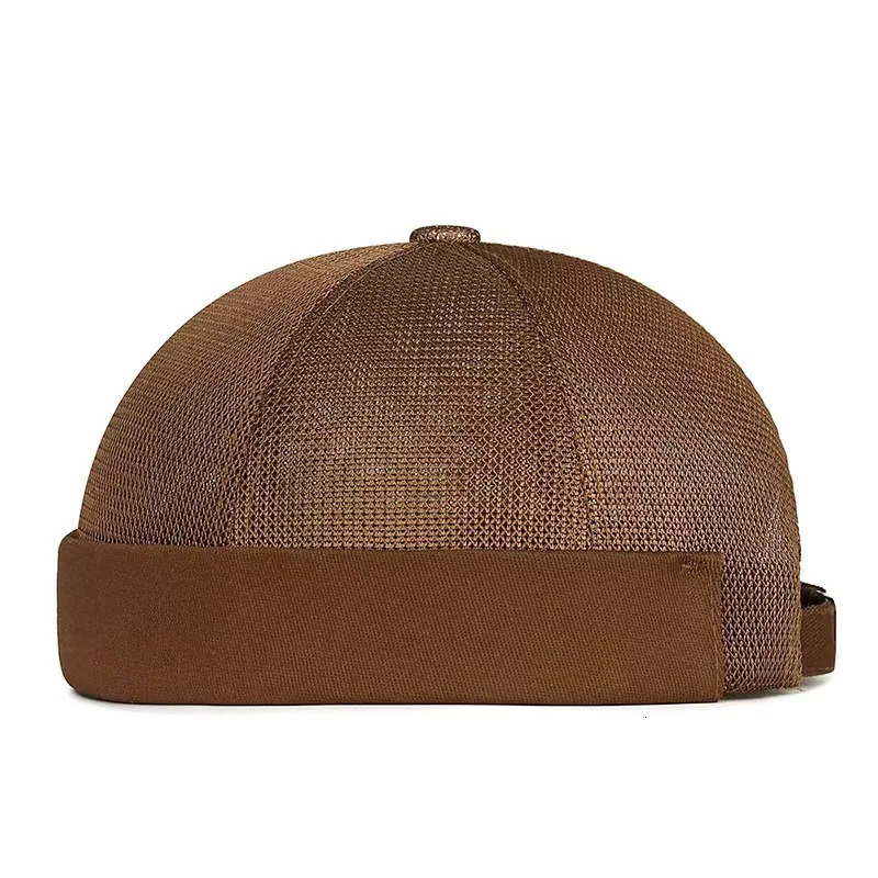 Unisex Mesh Brimless Skullcap Hip Hop Sailor Summer Cap with Rolled Cuff Breathable Beanie Hat for Men Women 250715