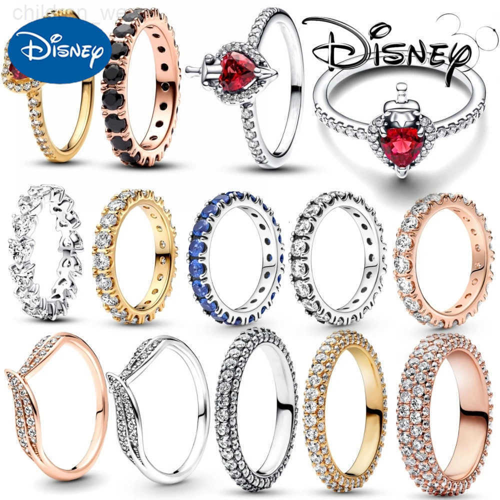Disney New Disney Villains Evil Queen RingFit Woman Original Sparkling Row Eternity Ring Party DIY Set Jewelry Gift W20250716