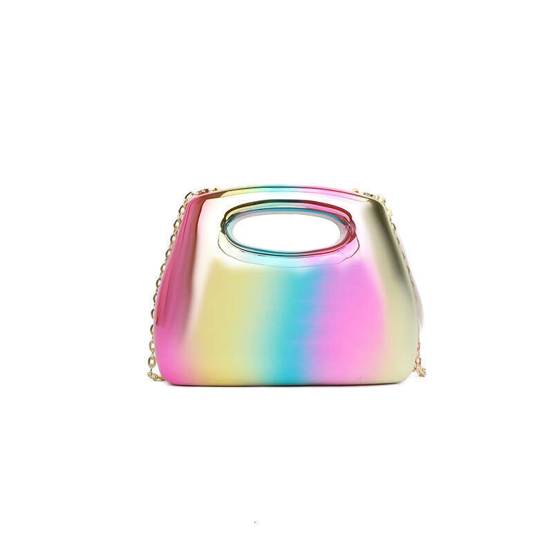 Women's Shiny Acrylic Box 2025 New Candy Color Stylish Versatile Wrist Chain Evening Bag