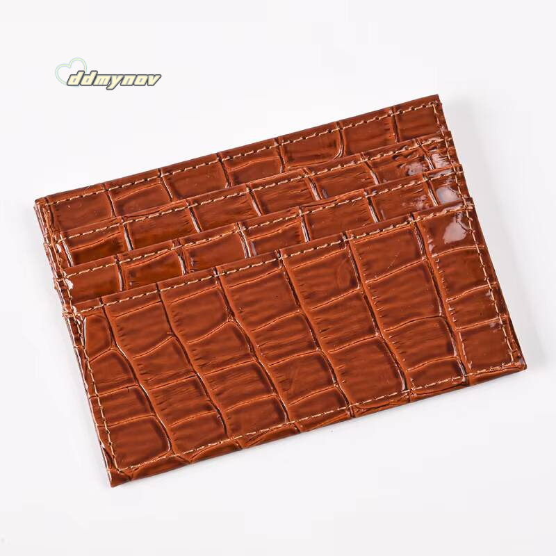Crocodile Pattern Holder Wallet Pu Leather Thin Womens Business Credit Case Bag Student Id Bus Card Cover Purse ddmynov