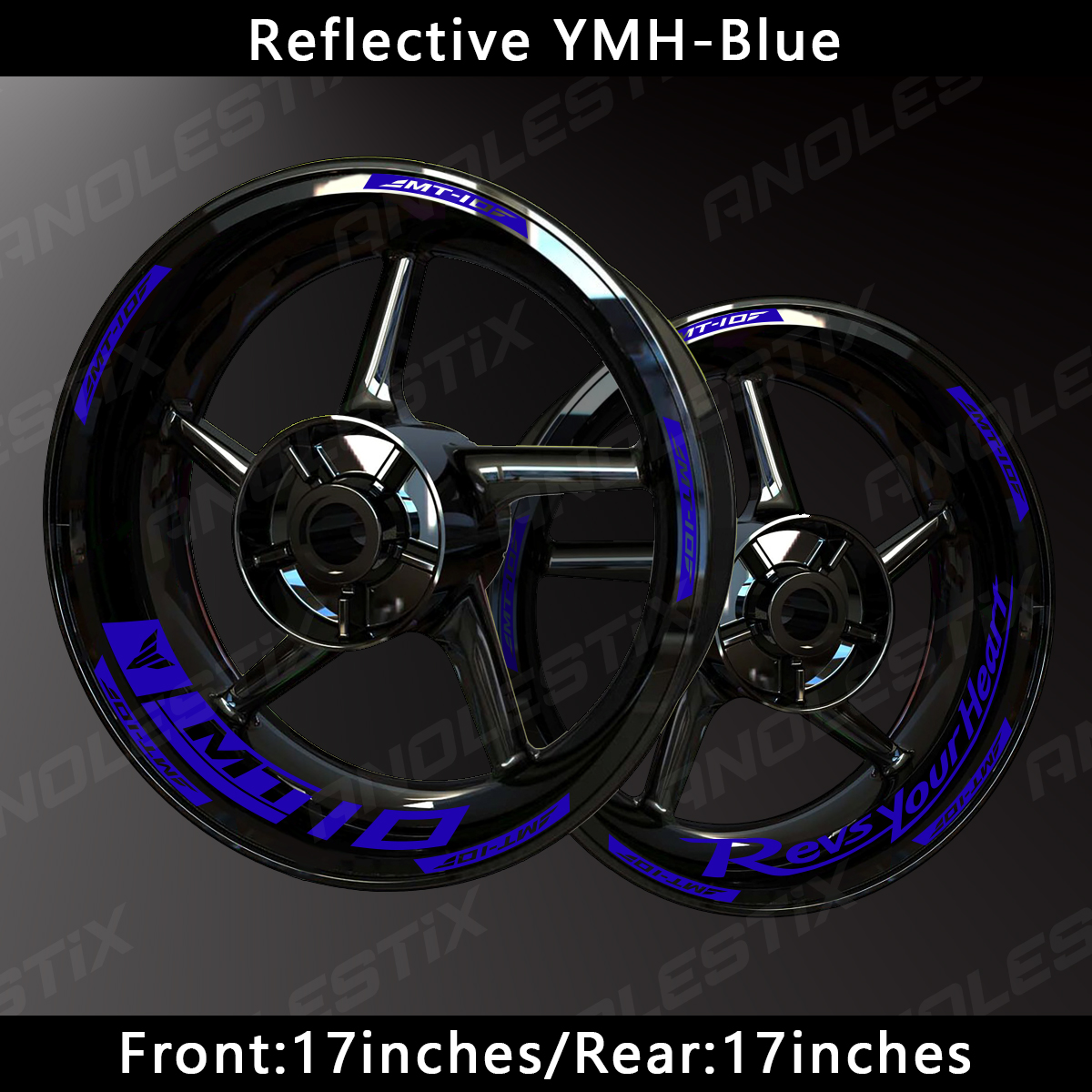 AnoleStix Reflective Motorcycle Wheel Sticker Hub Decal Rim Stripe Tape For YAMAHA MT-10 MT10