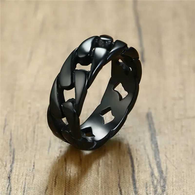 Delicate Creative Punk Vintage Rings for Men Cuban Link Chain Male Boy Finger Ring Accessory Decoration Party Gifts Wholesale S250716