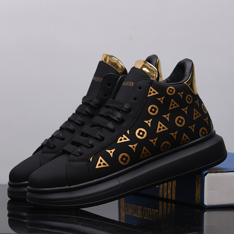 hot free shipping designer Running Shoes for men thick soled high top versatile sports and leisure shoes black white