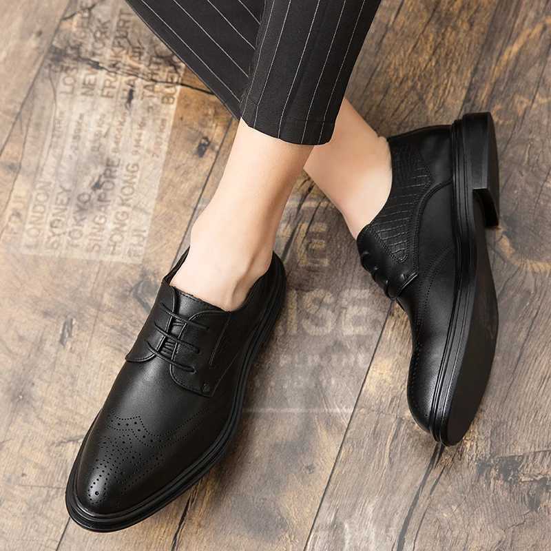 Fashion Men Oxfords High Quality Split Leather Mens Dress Shoes Luxury Brand Driving Shoes Brogue Lace Up Mens Casual Shoes Y250715