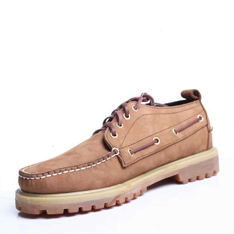 Genuine Leather Mens Casual Shoes Fashion Boat Shoes England Platform Luxury Lace-up Male Loafers Driving Shoes 46 Low Heel W250716