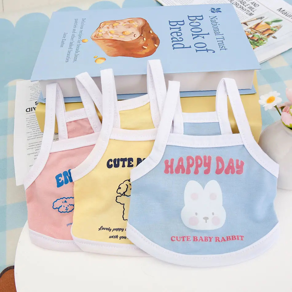 Original Spring and Summer Cat Dog Clothing Thin Cute Print Stylish Macaron Color Sweatshirt Camisole Vest Style SMA 250711
