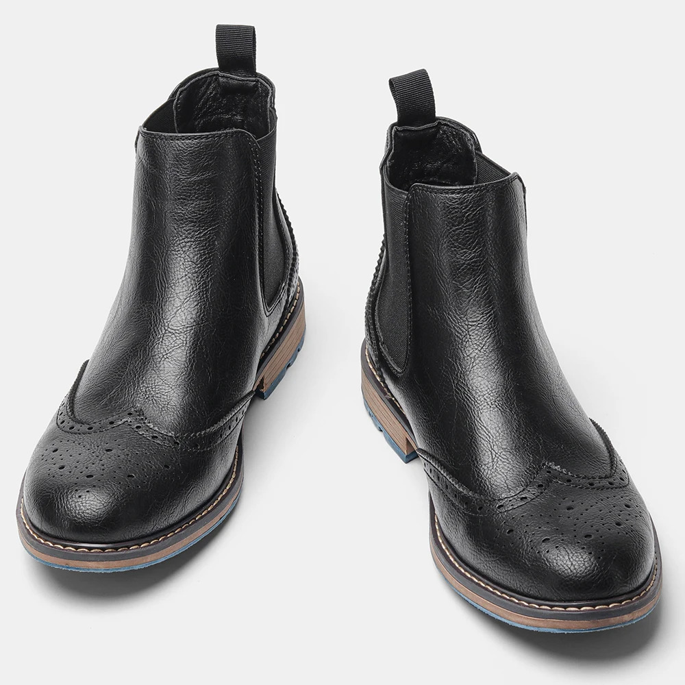 Size 7-13 Brogue Chelsea Men Boots Classical American Style Leather Boots 250715