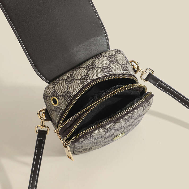 2022 Summer New Vertical Phone Fashionable Easy-to-Coordinate Single Shoulder Crossbody Printed Bag Multi-layer Coin Purse for Women
