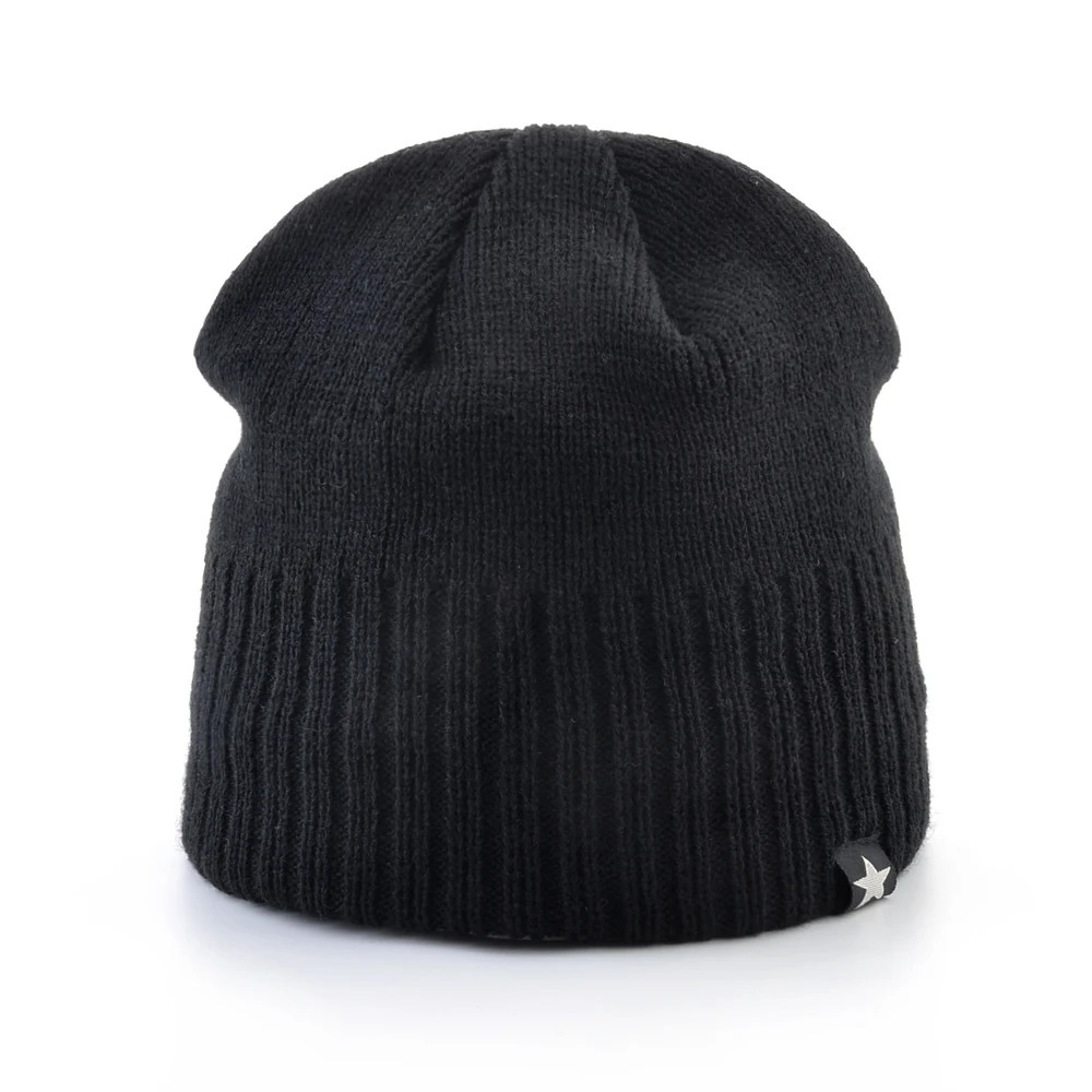 Mens Skullies Beanies Knitted Wool Hats Men Winter Knitting Thick Beanie Hat Double Layer Solid Color Velvet Warm Bonnet Cap 250715