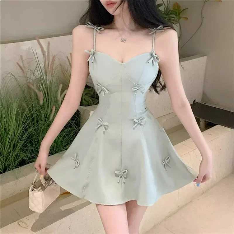 Topanoma Women Evening Dresses Bowknot Lace Up Sleeveless Slim Backless Sweet Elegant Cocktail Dress for Birthday Wedding Party R250716