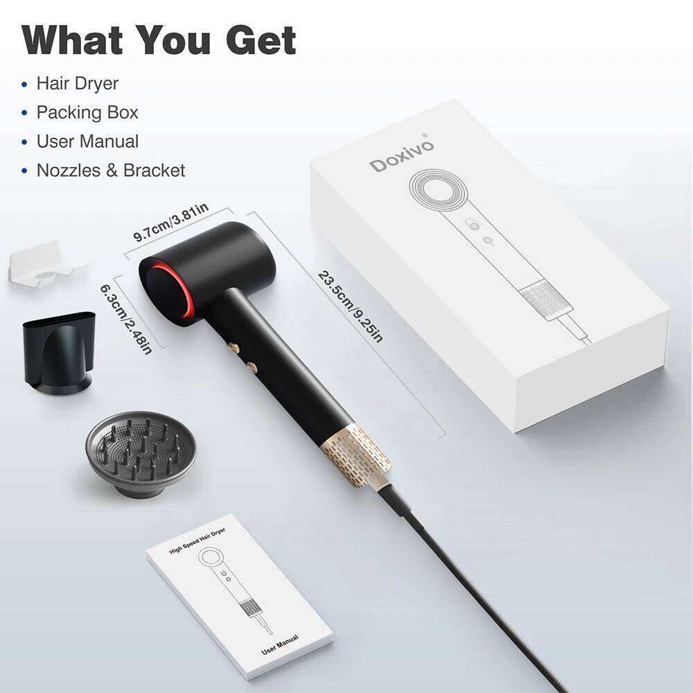 Doxivo Highspeed Hair Dryer 110000 RPM With Diffuser 1500W Professional Negative Ion Ultra Silent Temperature Control Home Salon