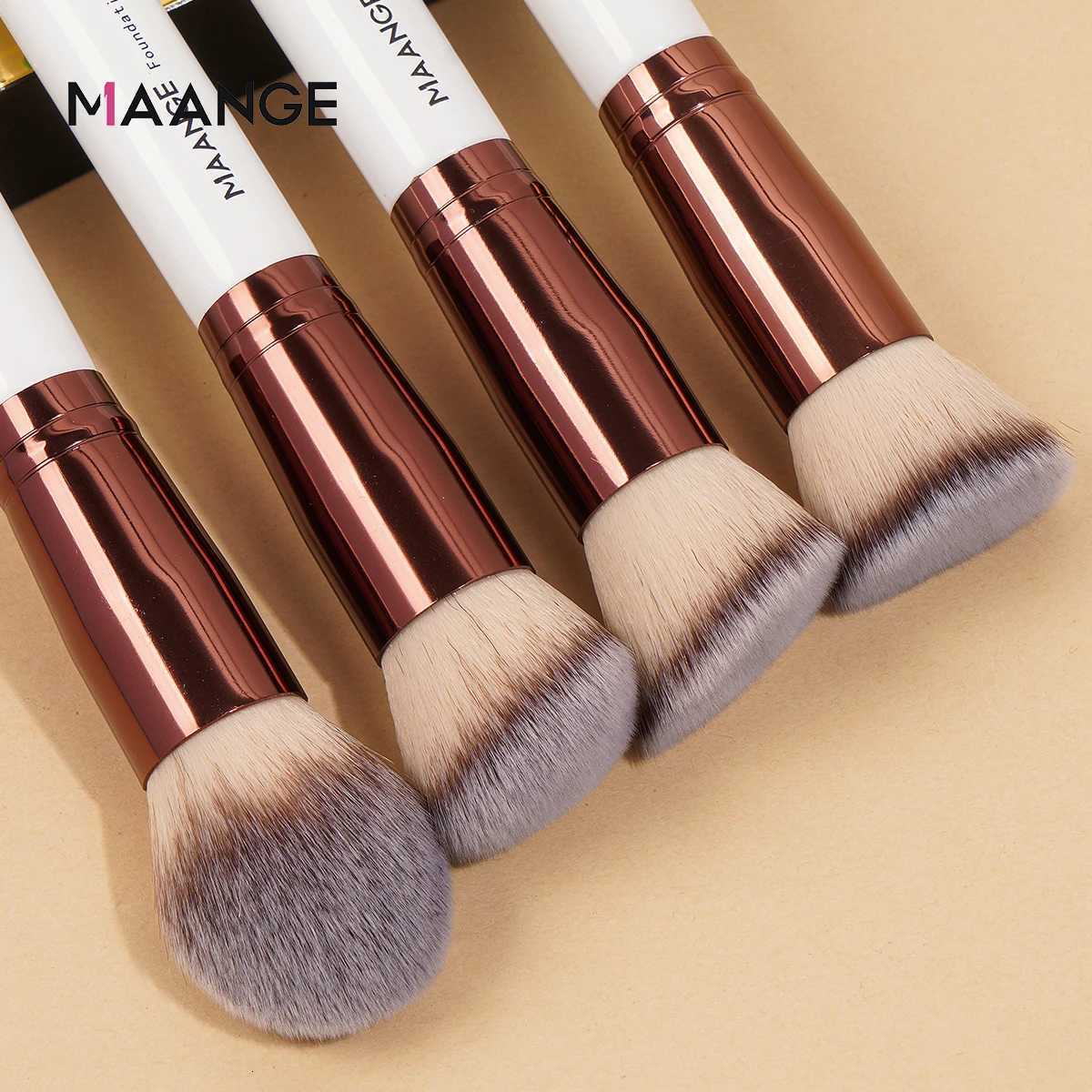 4Pcs Makeup Brushes with Case Foundation Concealer Powder Makeup Brush Soft Fluffy Bristles Big Cosmetic Brushes Set XJ2500716
