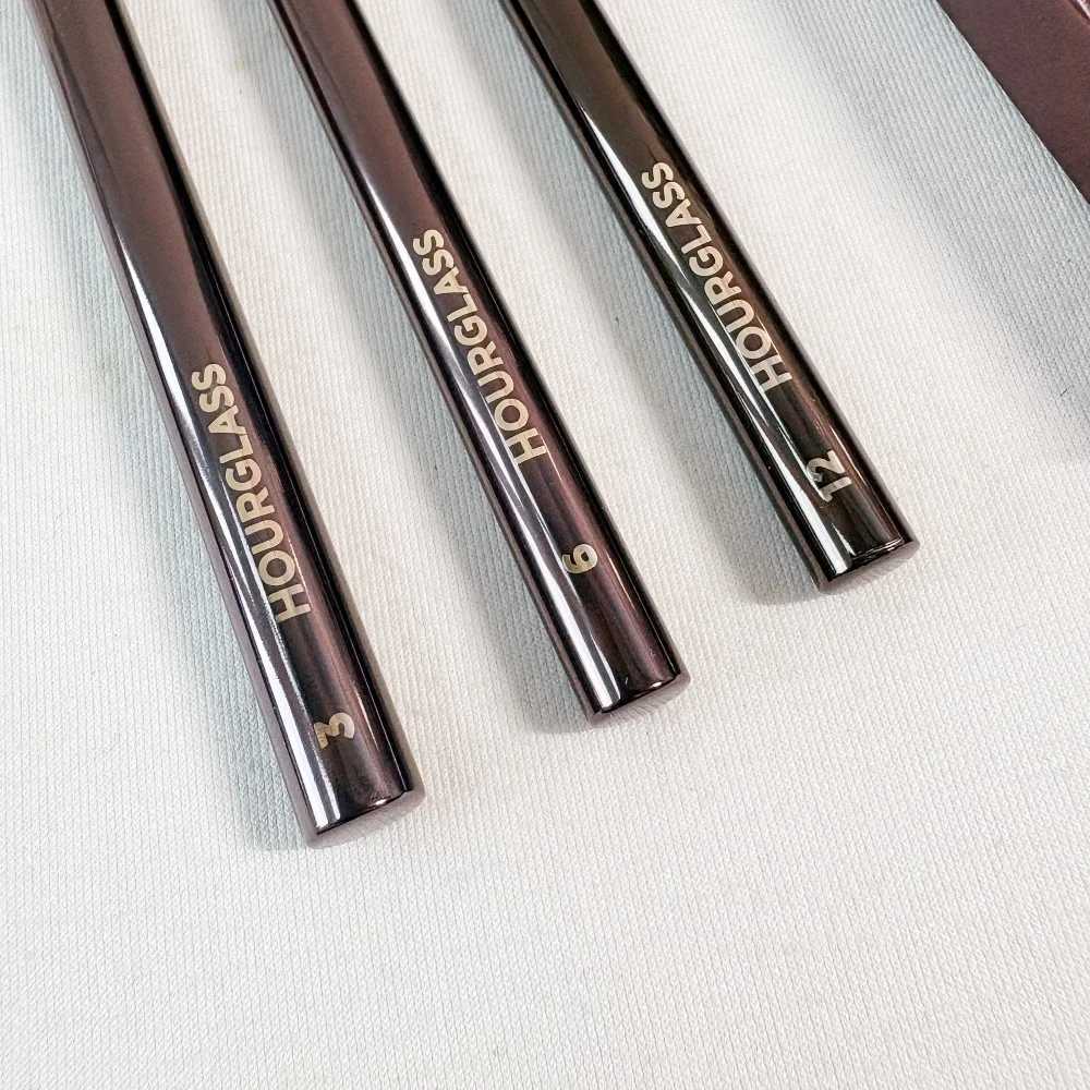 Hourglass Eyeshadow Brush Set 3 All Over Shadow 6 Tapered Blender and 12 Beveled Shadow Brush Makeup Brushes Eye Kit 3pcs XJ2500716