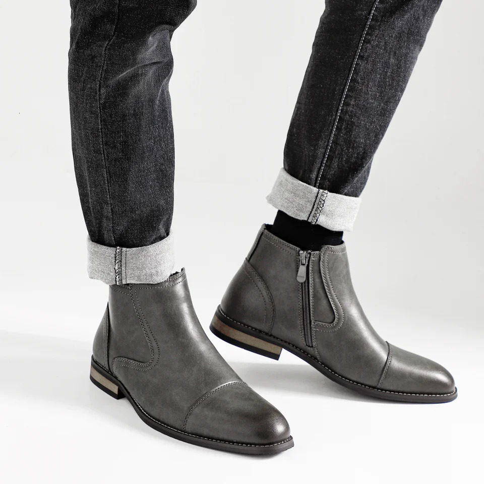 Mens Comfortable Ankle Leather Boots Mens Fashion 250715