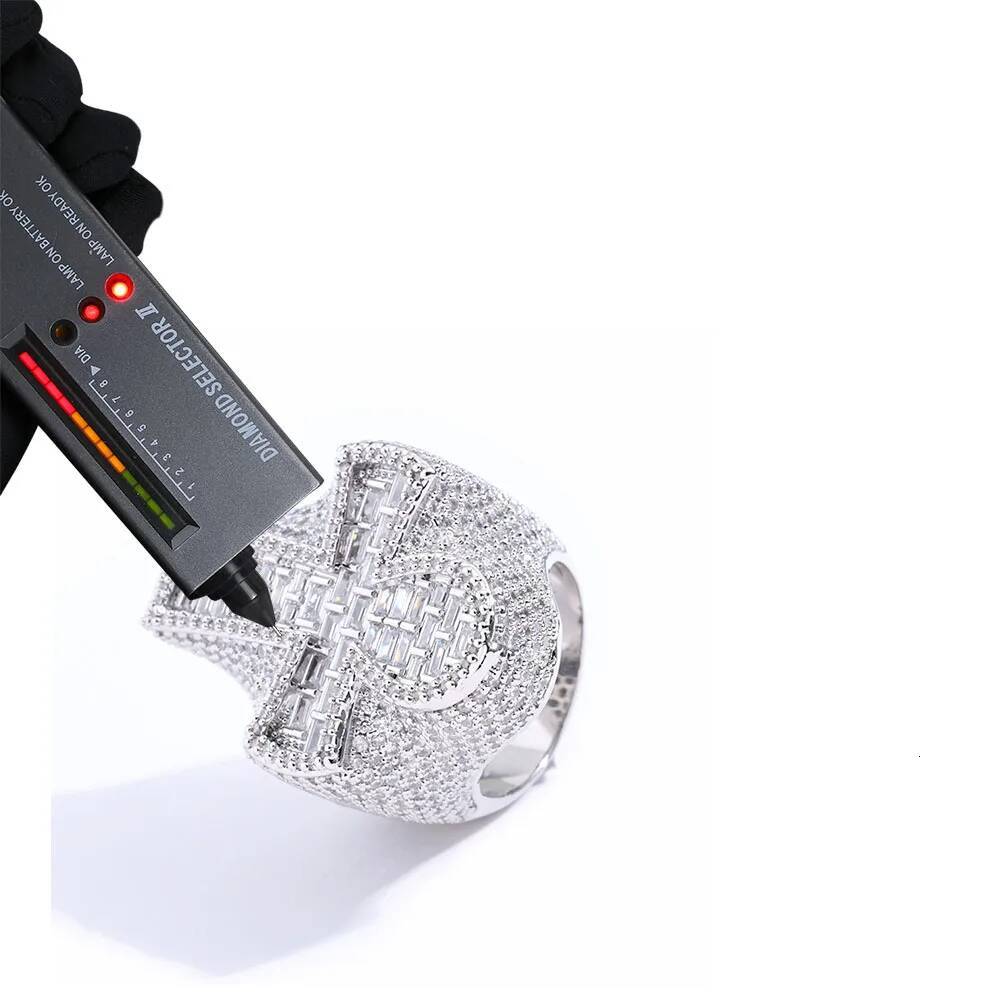 Hip Hop Style Luxury Cross Chilled Ring 925 Silver VVS Moissanite Ring Suitable For Both Men And Women Tested by Tester