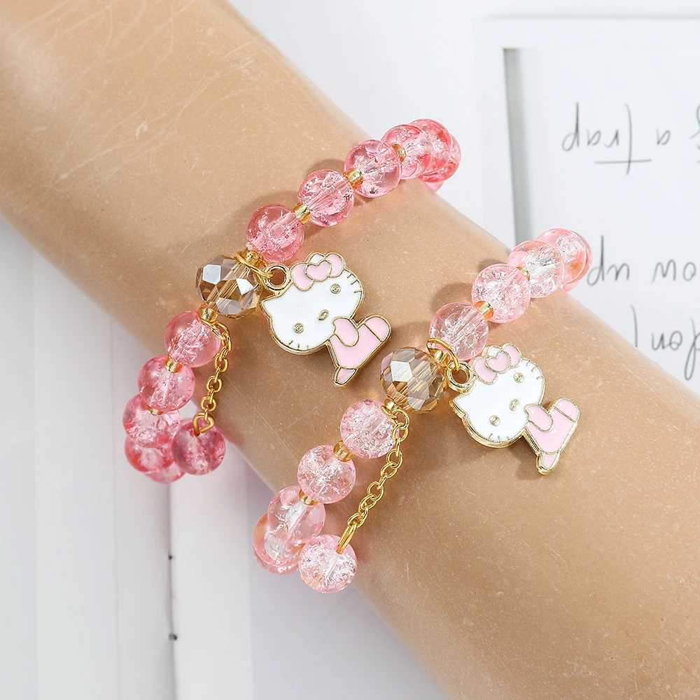 Sanrio Bracelet Y2K Hello Kitty Crystal Beads Charms Bracelets For Girls Jewelry Accessories Couple Friend Giftsw250716