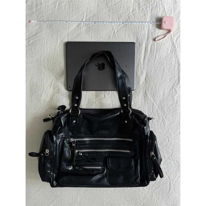 2024 Autumn New Sle Large Capaci Motorcycle Bag Casual Soft Single oulder Crossbody Bag for Spicy Girls Commuting Tote Bag
