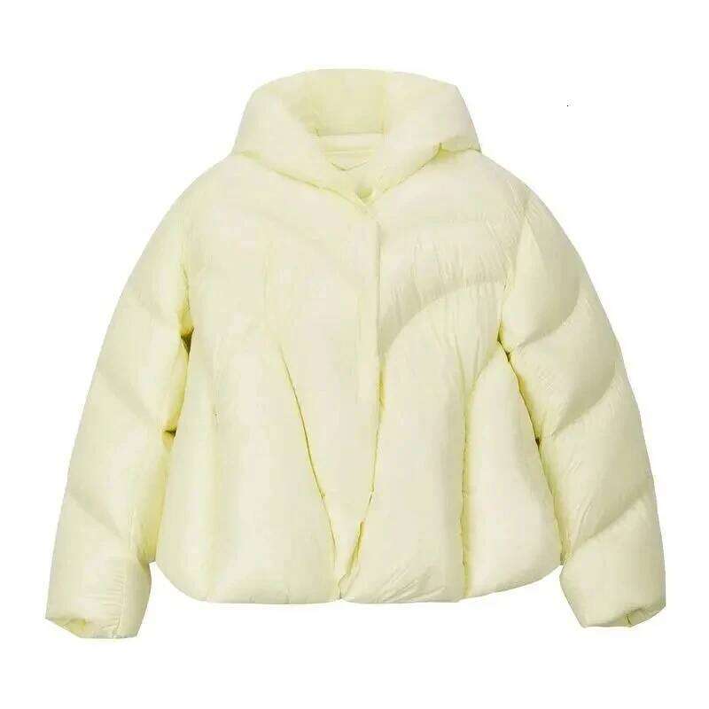 Lagabogy 2025 Autumn Winter Women Ultra Light Solid Color Down Jacket Female Loose Short Casual Thin Single-Breasted Puffer Coat