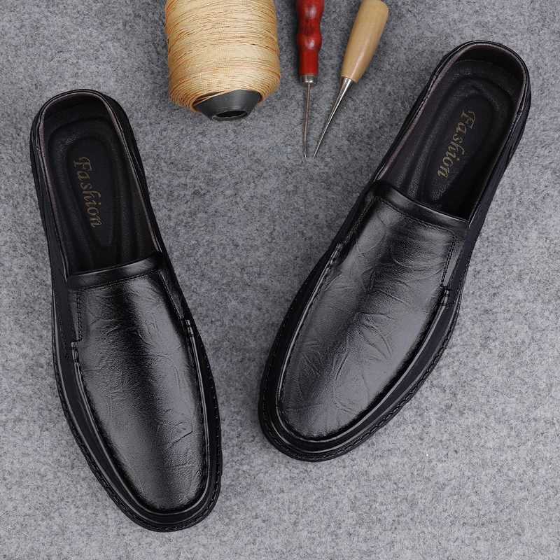 2025 New Summer Leather Shoes Soft-soled Height-increasing Commuting and Patrol Shoes High-end Handmade Leather Shoes for Men W250716